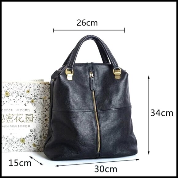 Genuine Leather Backpack Purse for Women, Adjustable Straps, Laptop Compatible main image 7